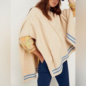NEW FREE PEOPLE Harbour Stripe Cable Poncho